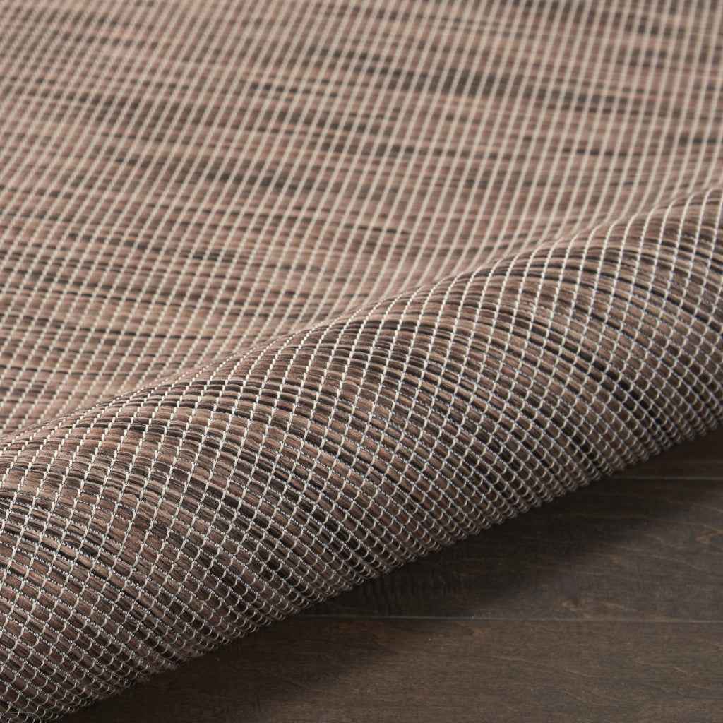 8' Brown Power Loom Runner Rug