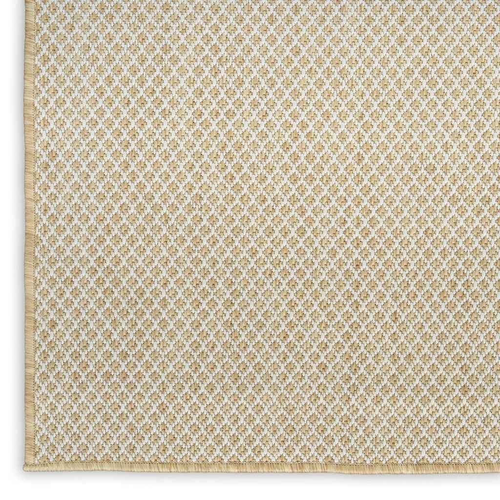 4' X 6' Natural And Ivory Geometric Indoor Outdoor Area Rug