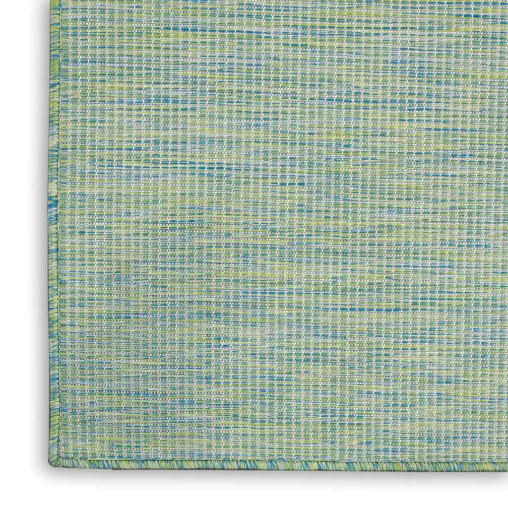 5' X 7' Blue and Green Indoor Outdoor Area Rug