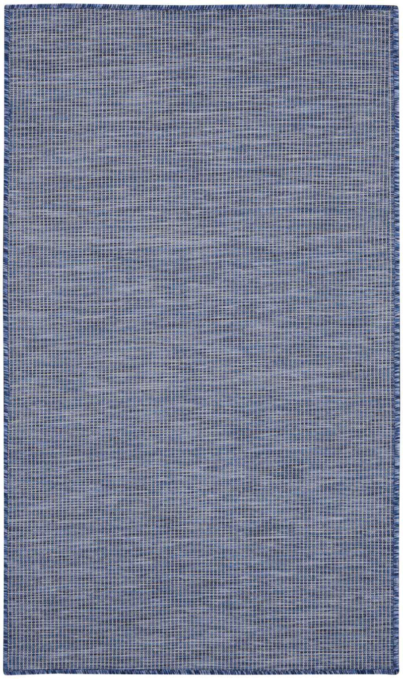 3' X 5' Navy Blue And Ivory Indoor Outdoor Area Rug