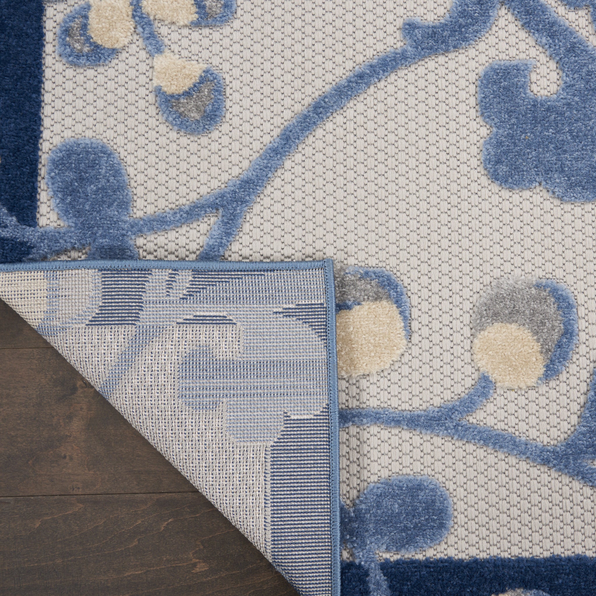 4' X 6' Blue And Gray Indoor Outdoor Area Rug - Outdoor