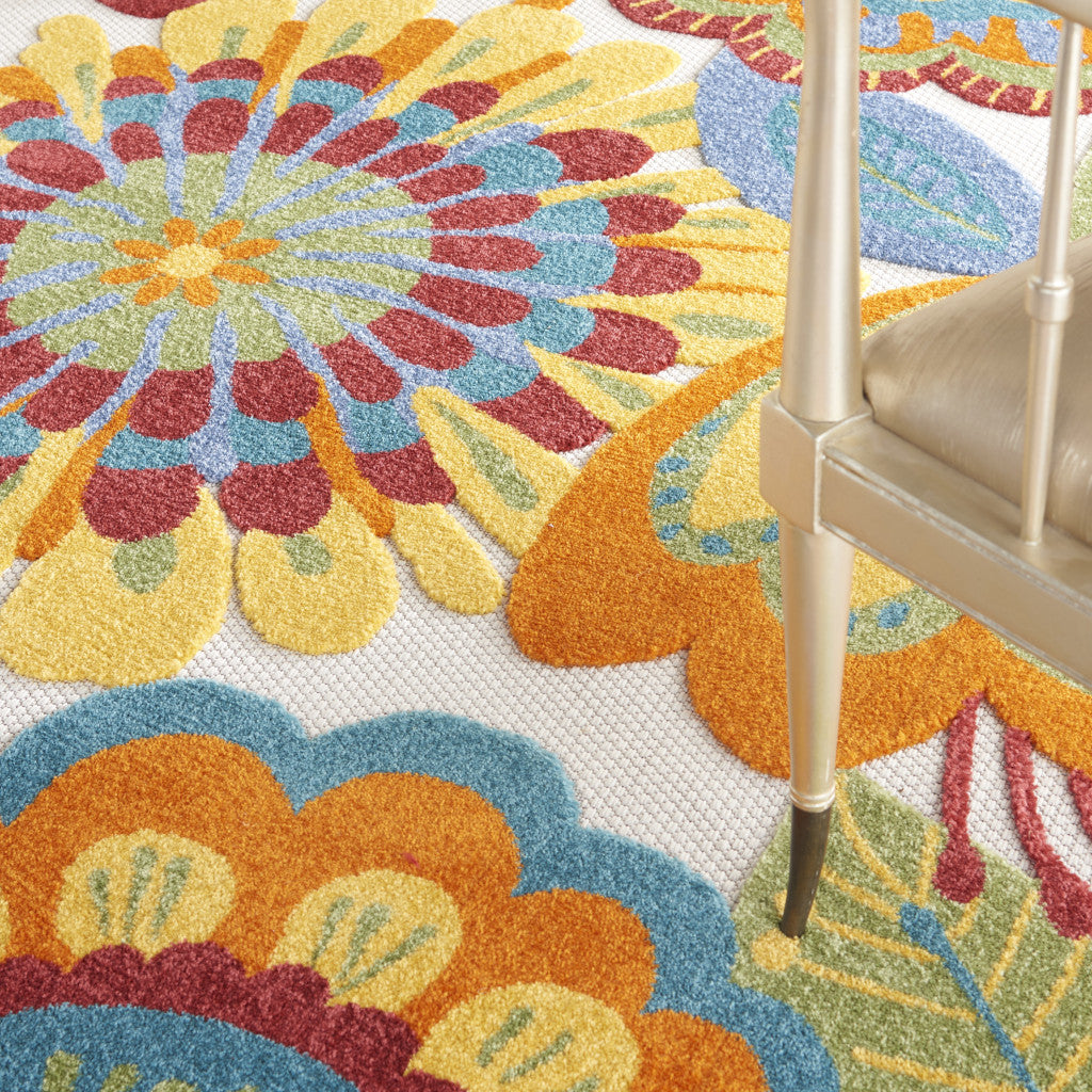 12' X 15' Blue And Yellow Indoor Outdoor Area Rug - Outdoor