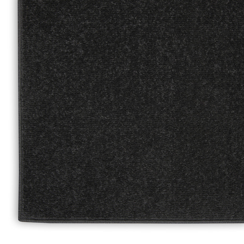 7' Black Square Indoor Outdoor Area Rug - Outdoor