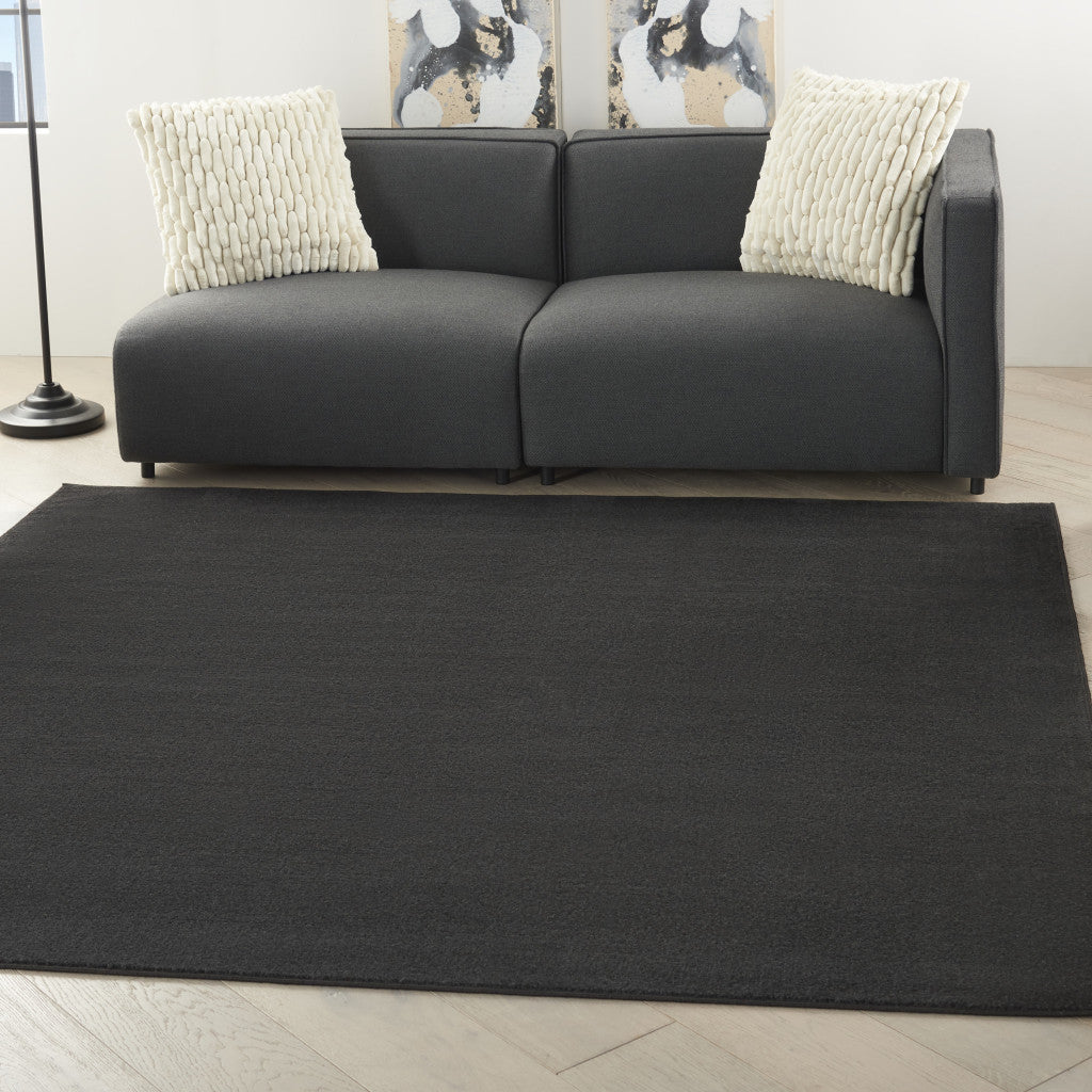 7' Black Square Indoor Outdoor Area Rug - Outdoor