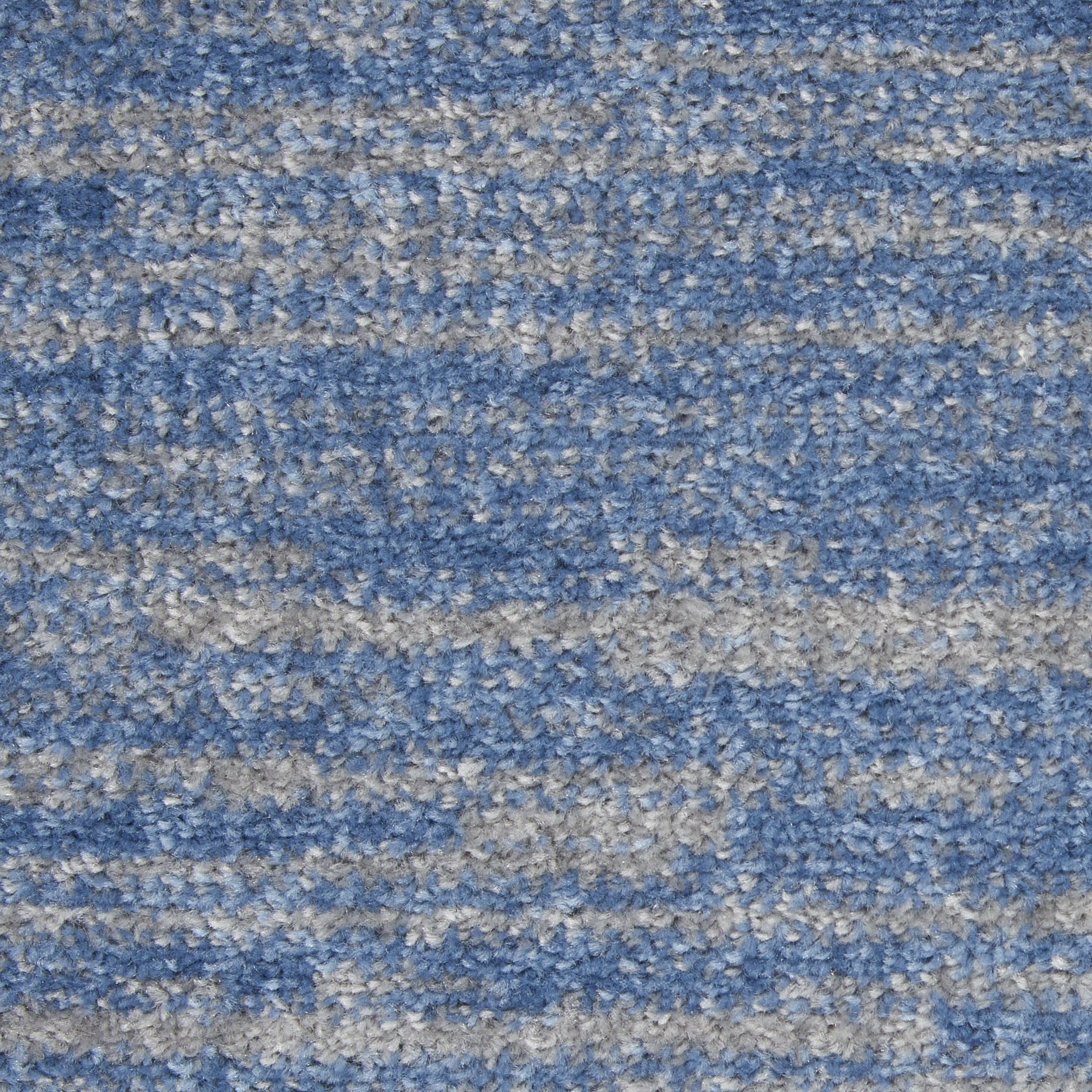 8' Blue And Gray Indoor Outdoor Runner Rug - Outdoor