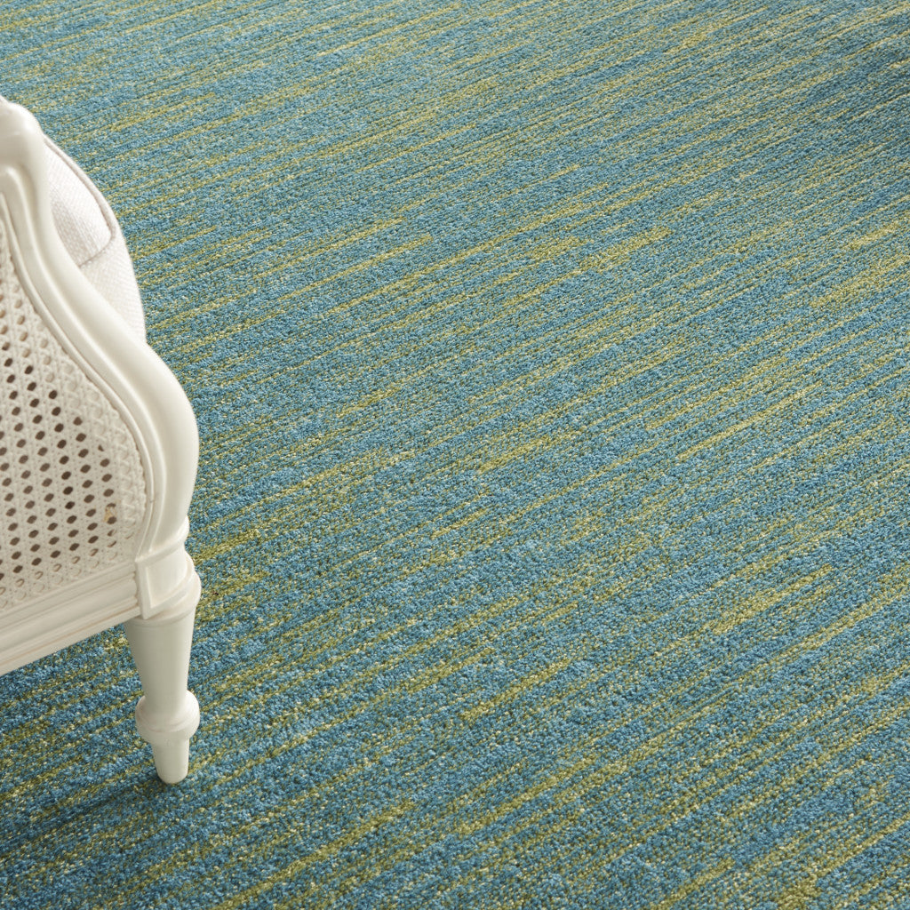 7' X 10' Blue And Green Indoor Outdoor Area Rug - Outdoor