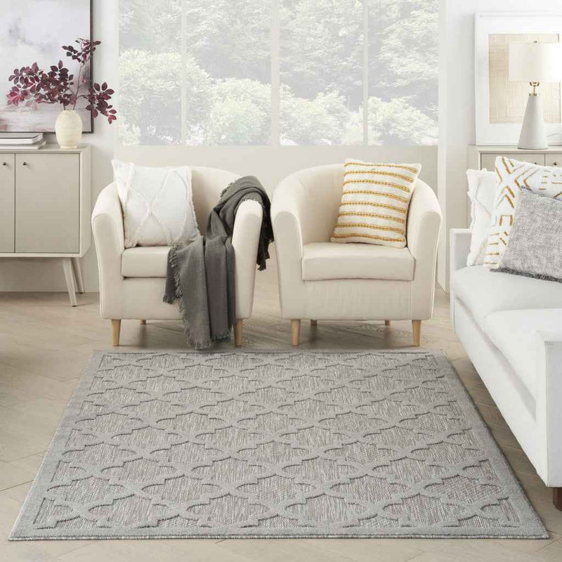 5' X 7' Gray Indoor Outdoor Area Rug
