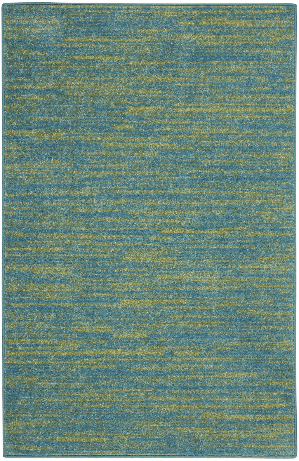 Blue and green abstract area rug, plush material, modern style, perfect for adding color to any room.