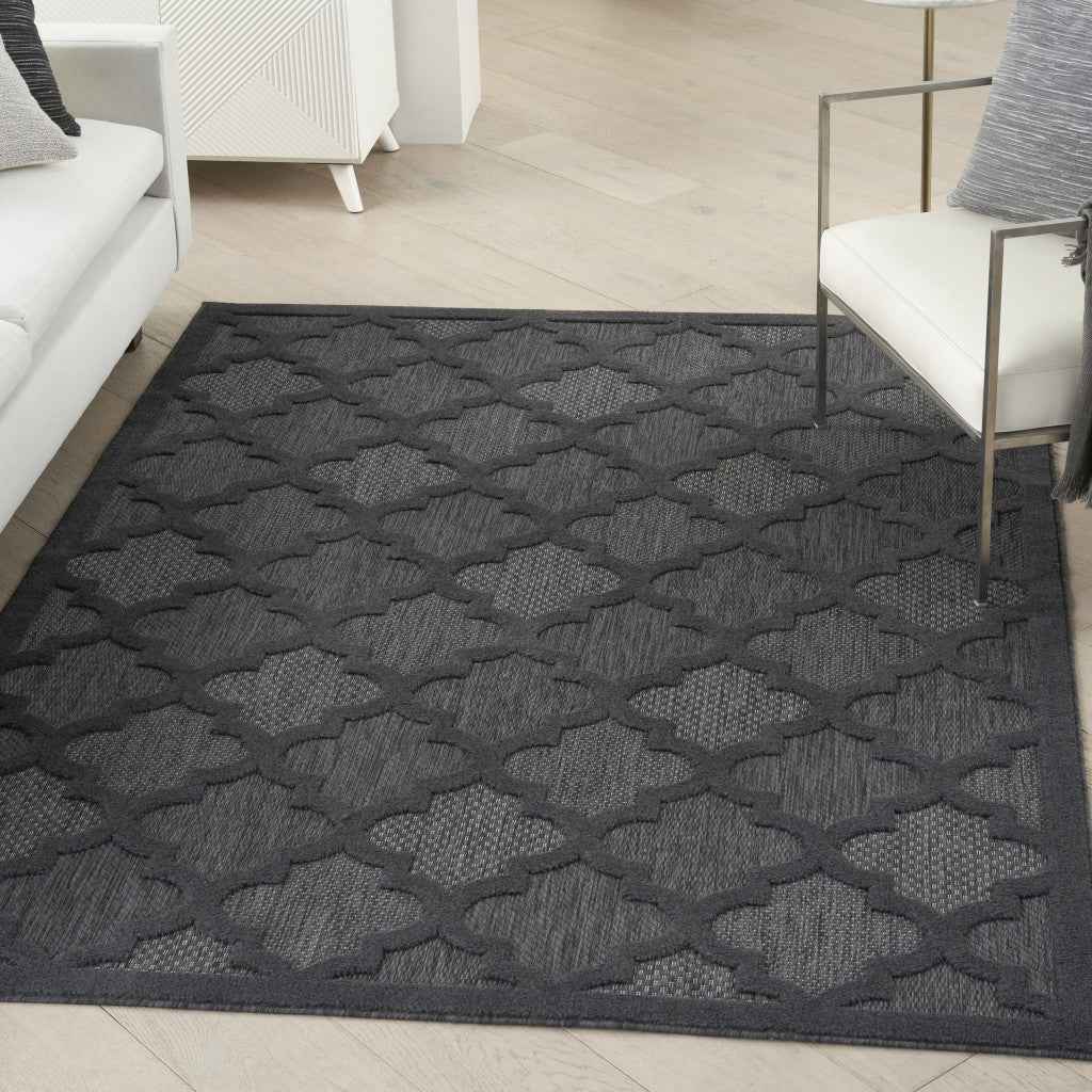 5' X 7' Charcoal Indoor Outdoor Area Rug