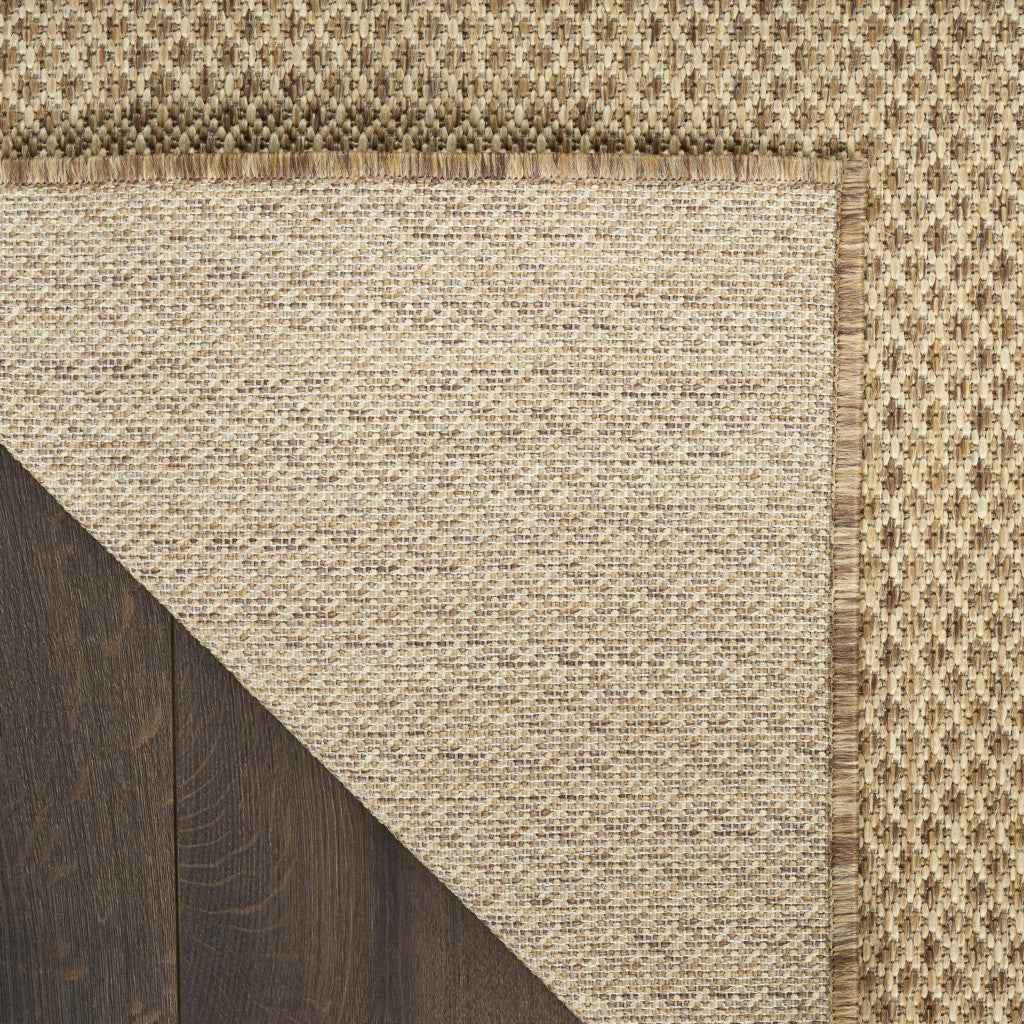 6' X 9' Tan And Brown Geometric Indoor Outdoor Area Rug