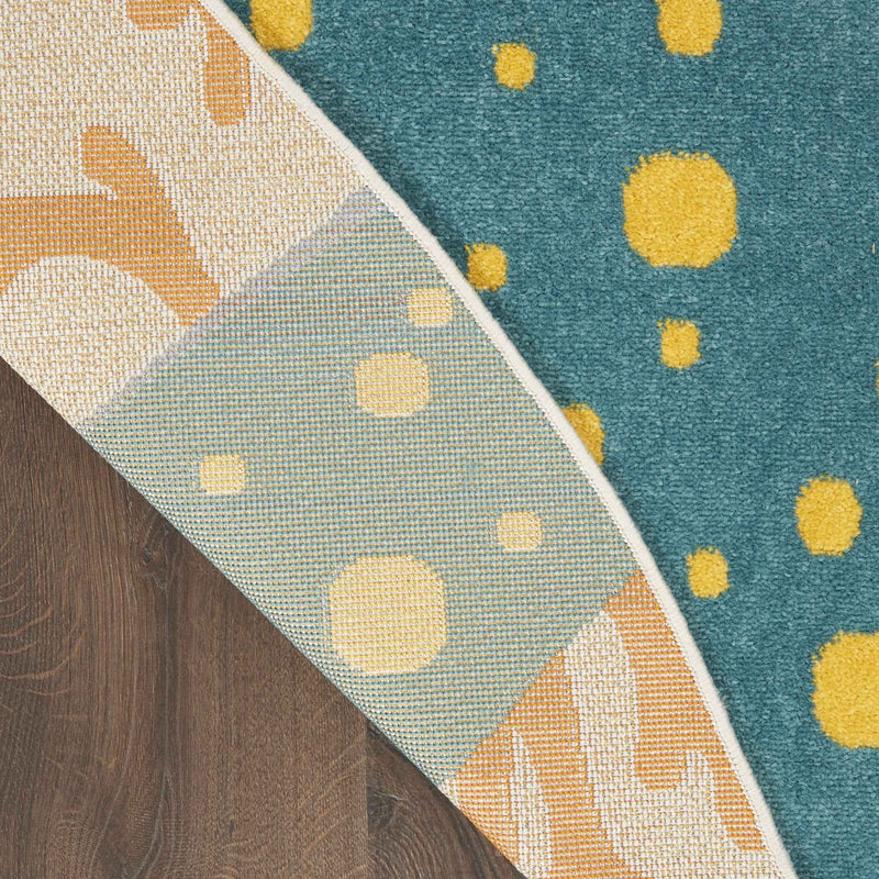 4' Yellow And Ivory Round Indoor Outdoor Area Rug