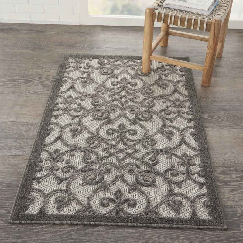 3' X 4' Gray Indoor Outdoor Area Rug