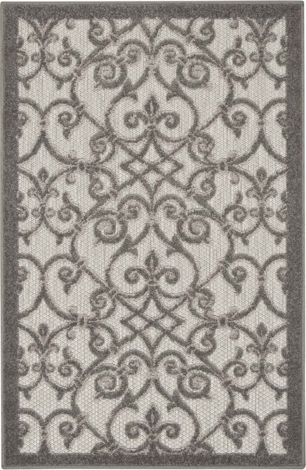 3' X 4' Gray Indoor Outdoor Area Rug