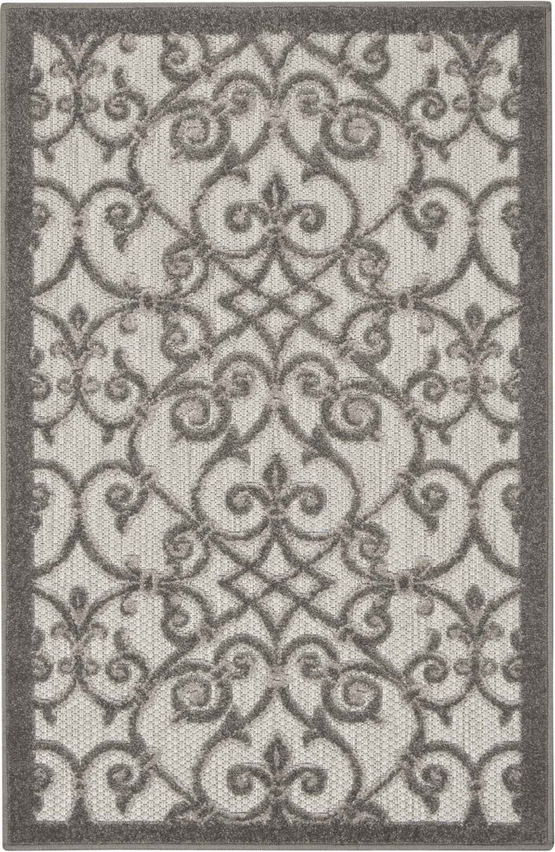 3' X 4' Gray Indoor Outdoor Area Rug
