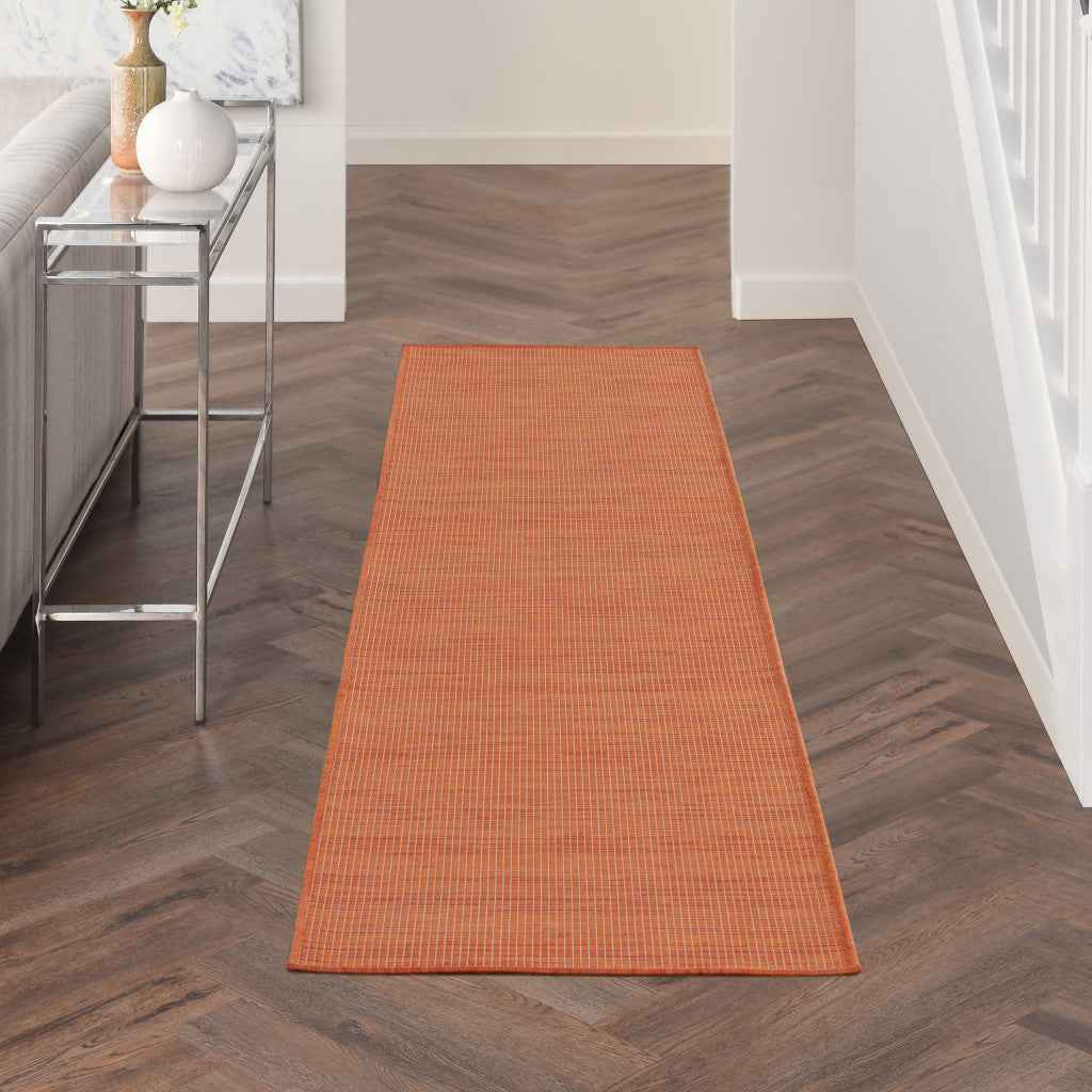 8' Rust Indoor Outdoor Runner Rug