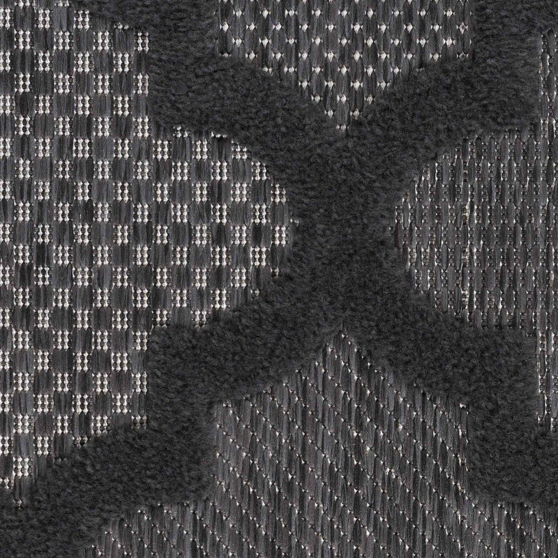 8' X 10' Black Indoor Outdoor Area Rug