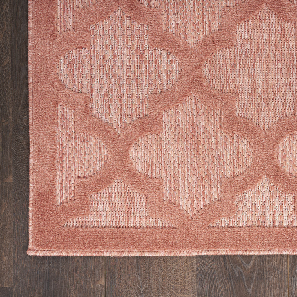 6' X 9' Coral Orange Indoor Outdoor Area Rug - Outdoor