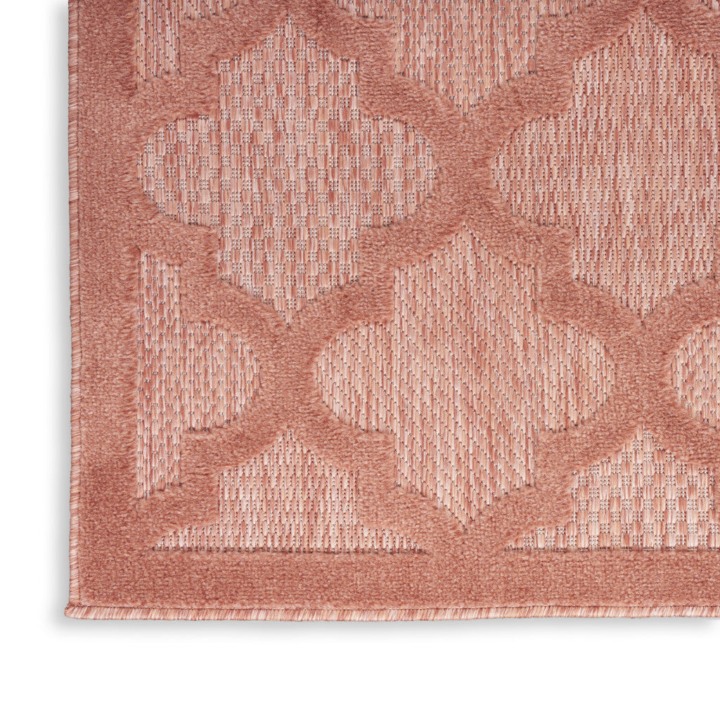 6' X 9' Coral Orange Indoor Outdoor Area Rug - Outdoor