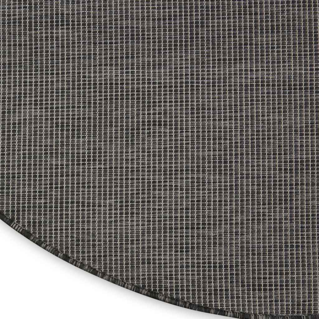 8' Charcoal Round Power Loom Area Rug