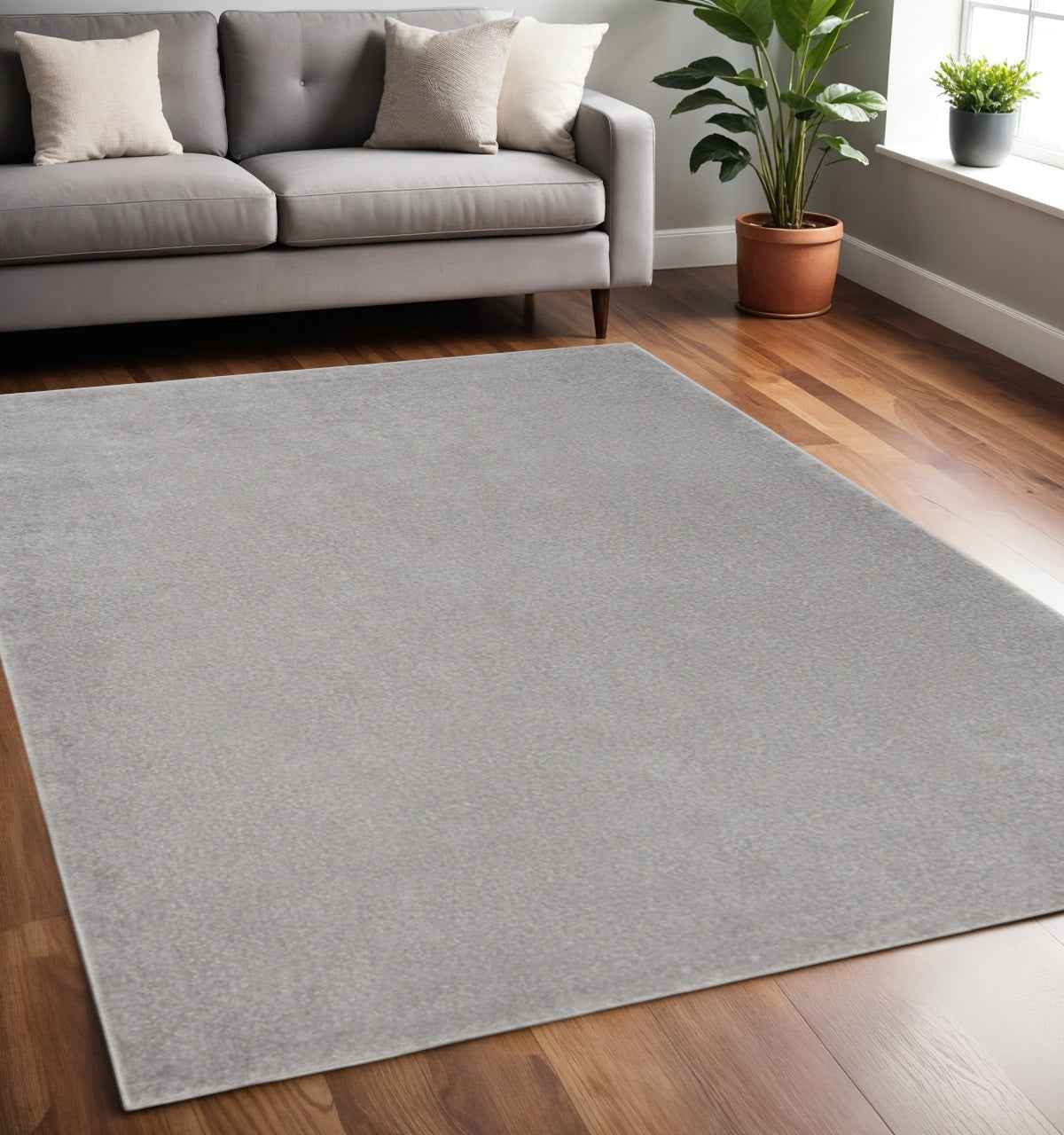 5' X 8' Gray Power Loom Area Rug