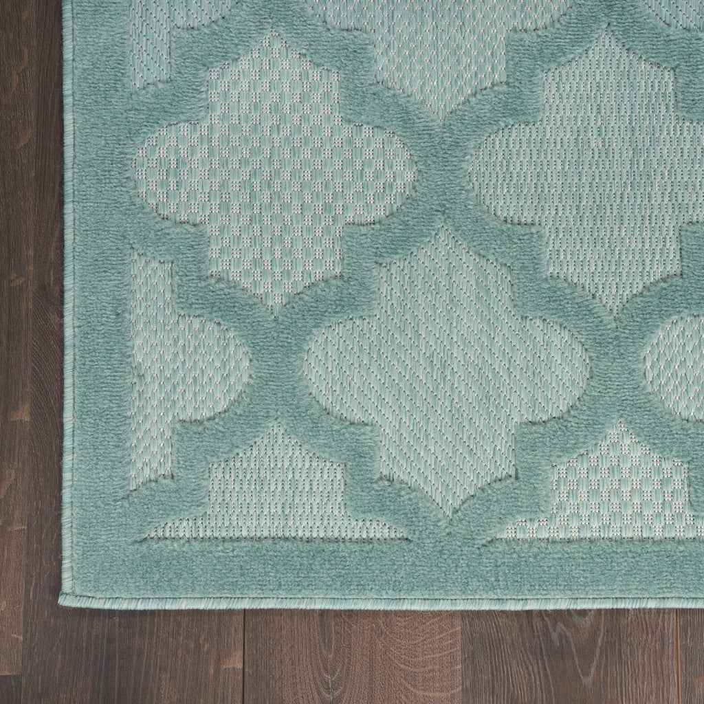 7' X 10' Aqua Indoor Outdoor Area Rug