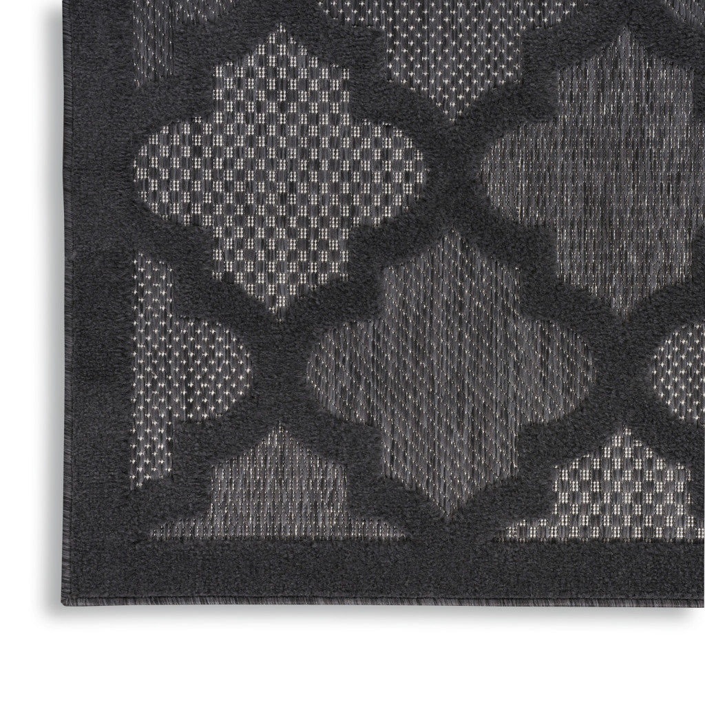 6' X 9' Charcoal and Gray Indoor Outdoor Area Rug - Outdoor