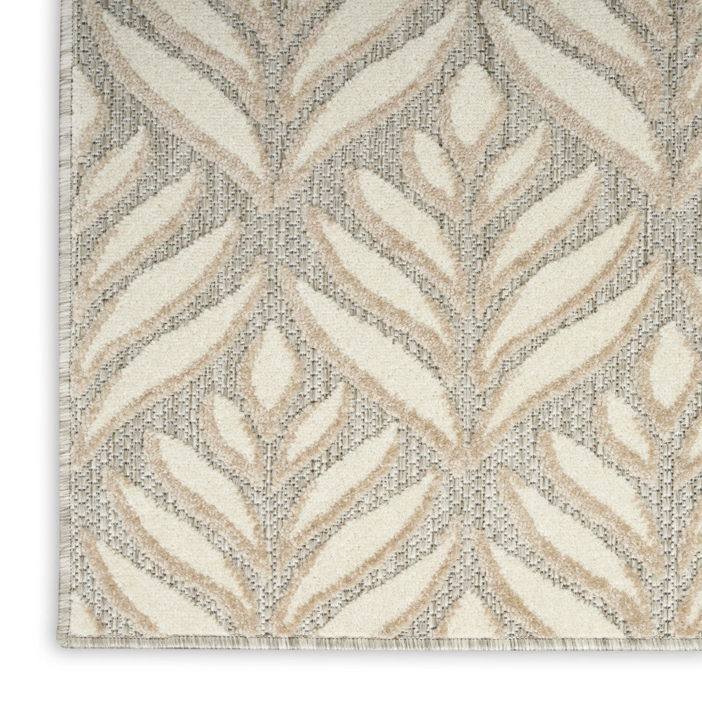 3' X 4' Gray and Ivory Floral Indoor Outdoor Area Rug - Outdoor