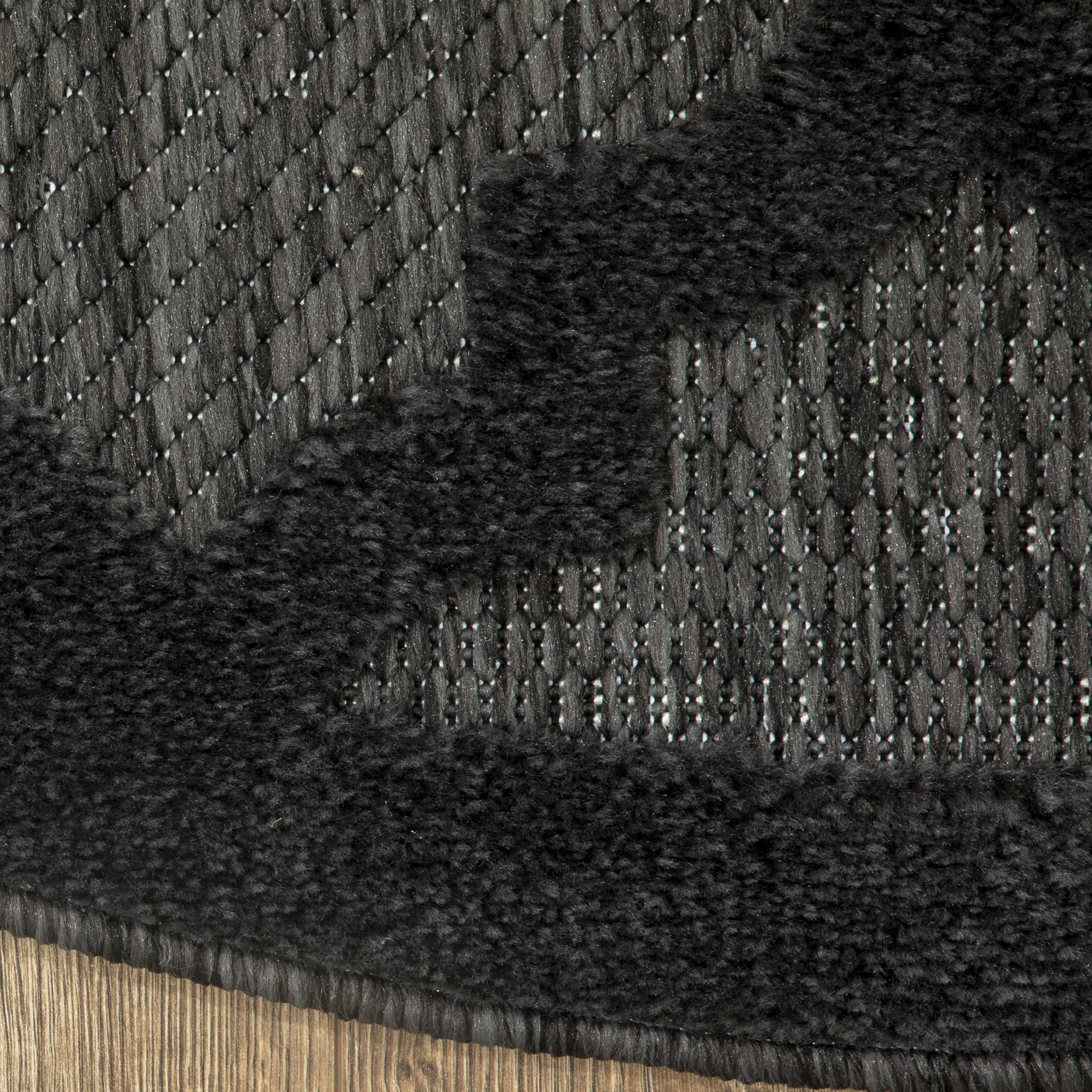 8' Charcoal And Black Round Trellis Indoor Outdoor Area Rug - Sports & Outdoor