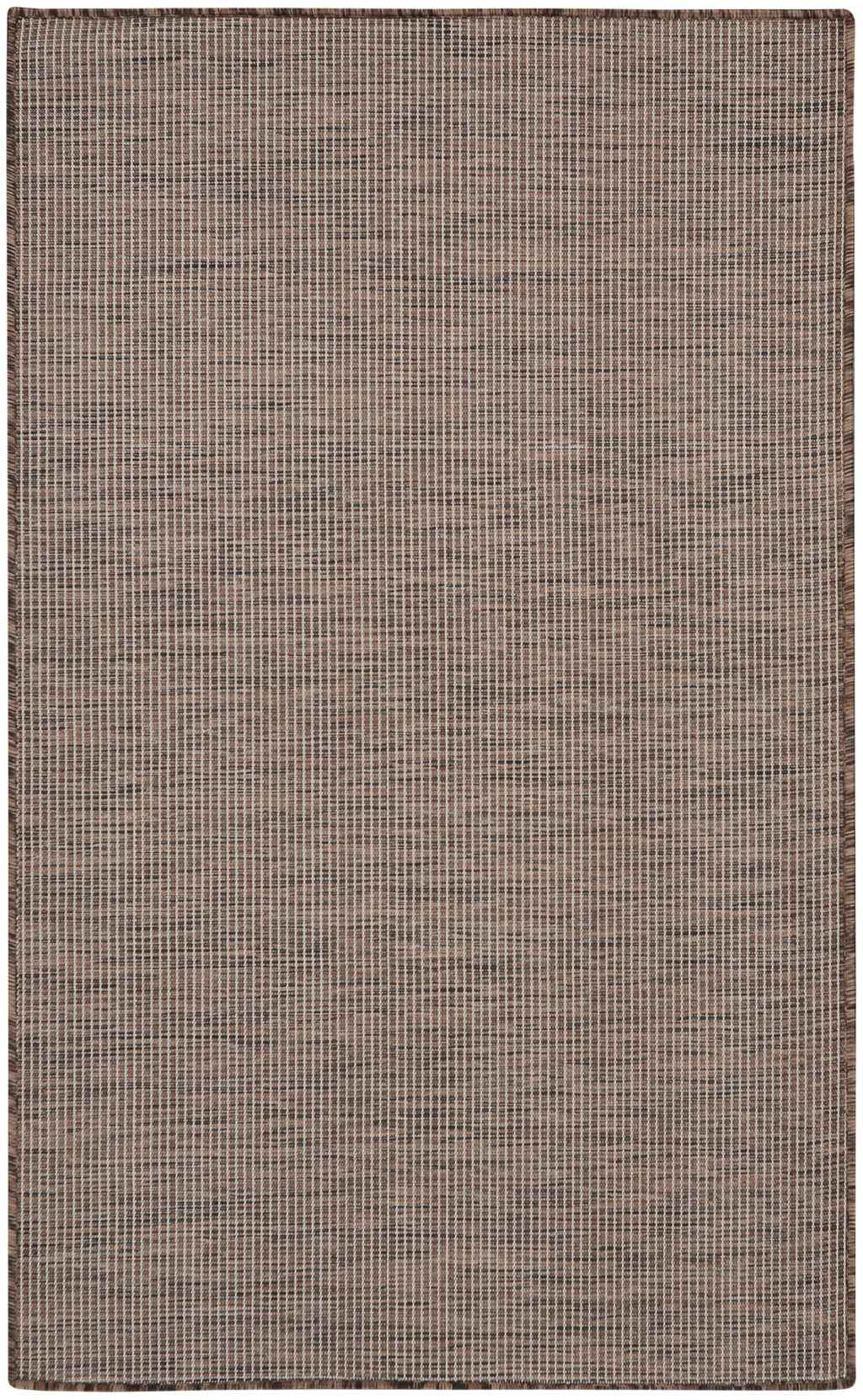 3' X 5' Natural Ivory And Brown Indoor Outdoor Area Rug