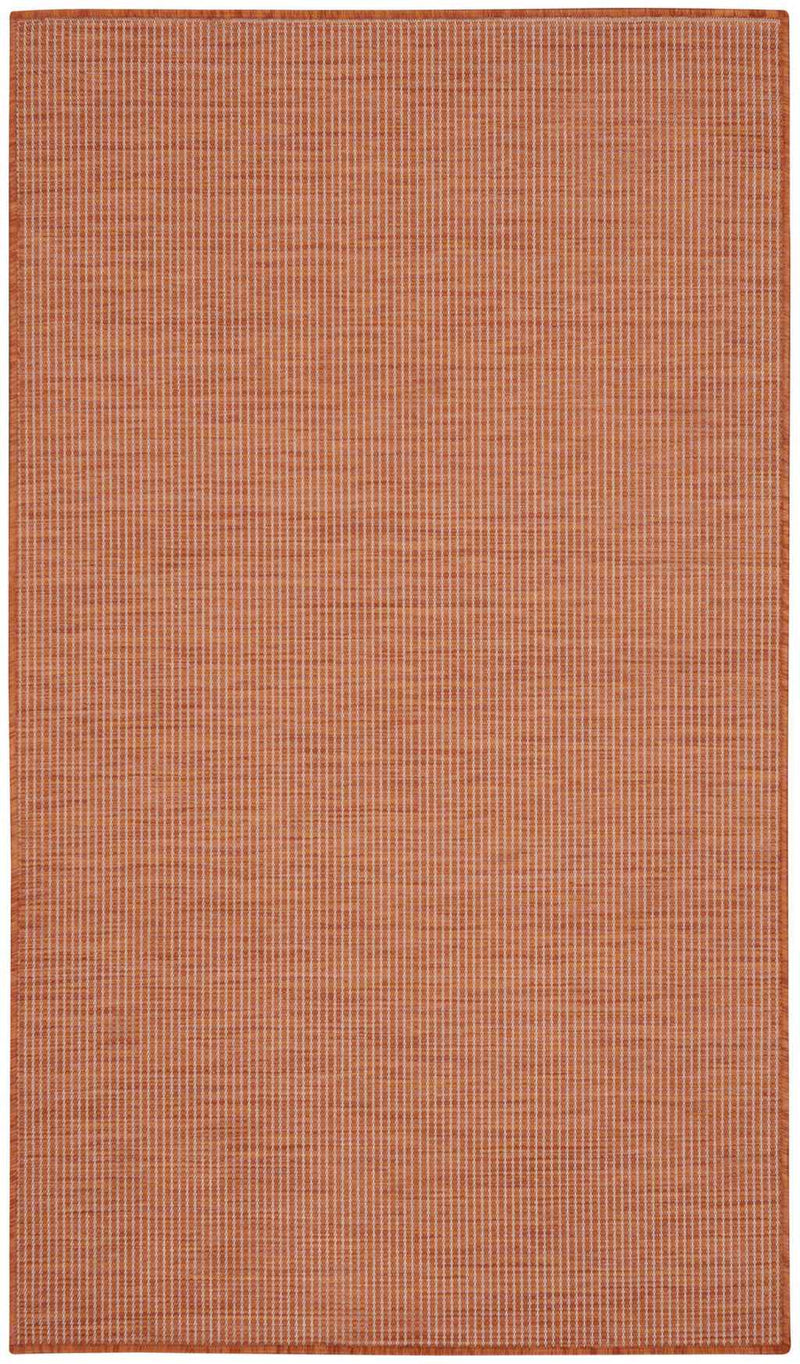 3' X 5' Rust And Ivory Indoor Outdoor Area Rug