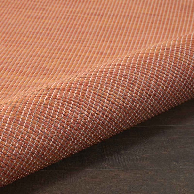 3' X 5' Rust And Ivory Indoor Outdoor Area Rug