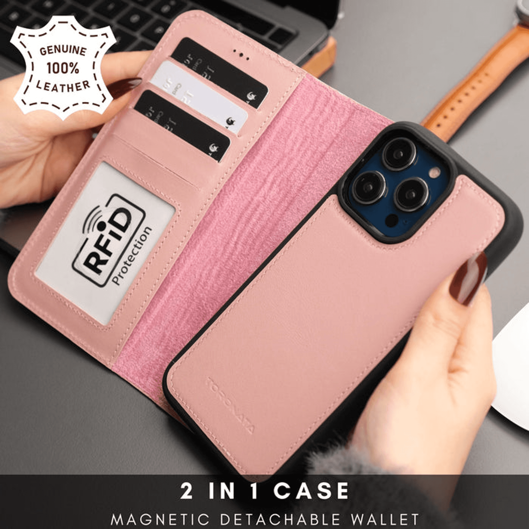 Casper iPhone 16 Pro Wallet Case Leather MagSafe - Black / 1 / iPhone 16 Pro - Device Accessories