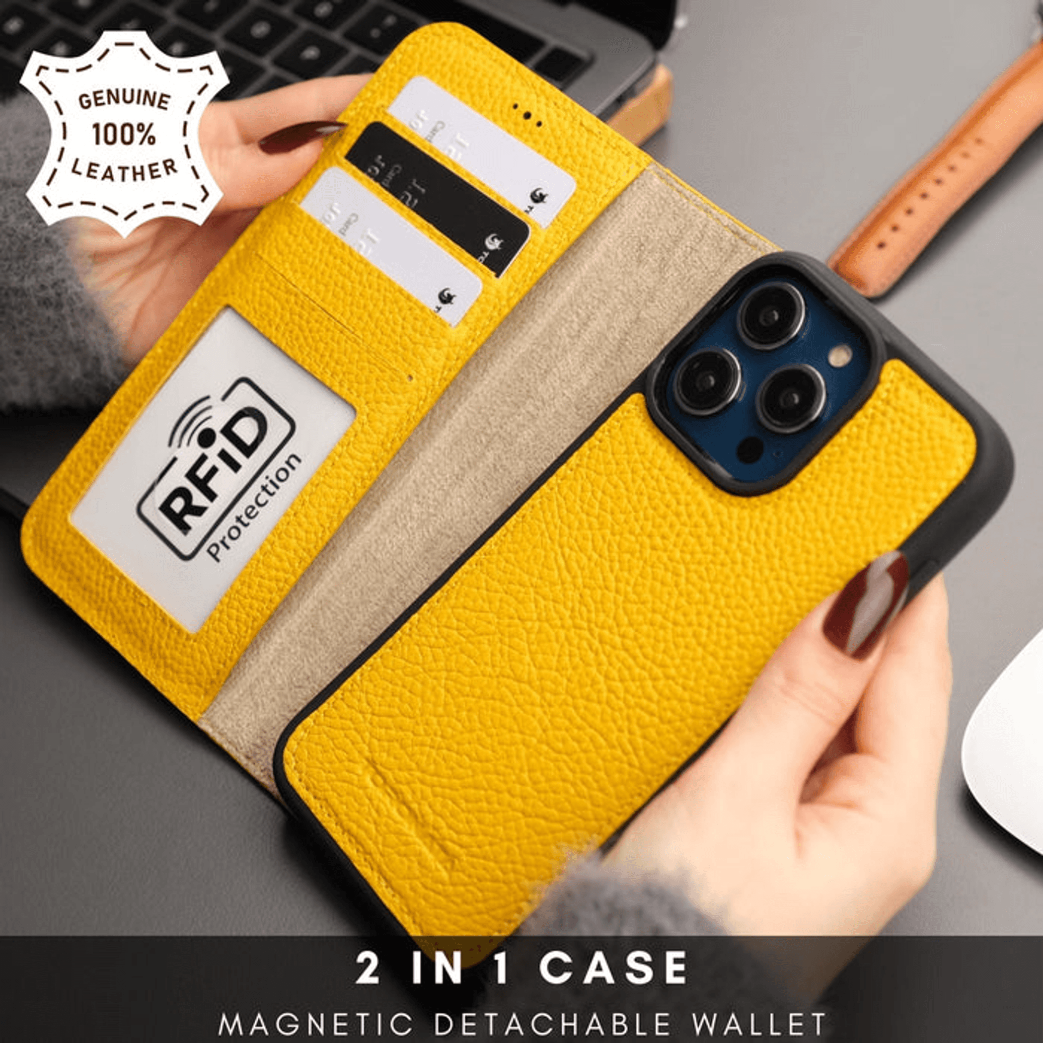 Casper iPhone 16 Pro Wallet Case Leather MagSafe - Black / 1 / iPhone 16 Pro - Device Accessories