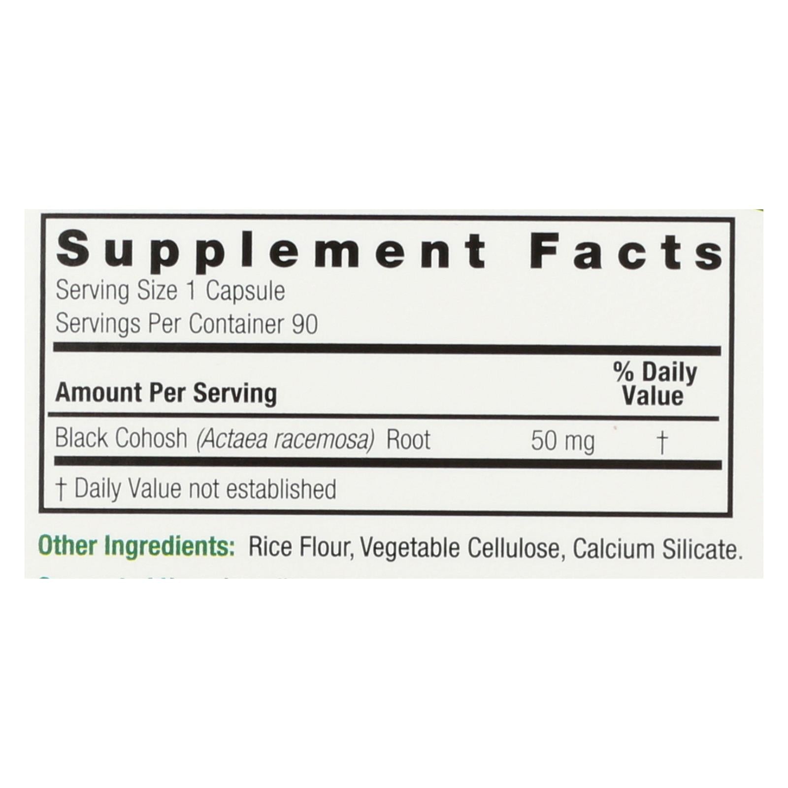 Nature's Answer - Black Cohosh Root - 90 Caps - Eco-Friendly Home & Grocery