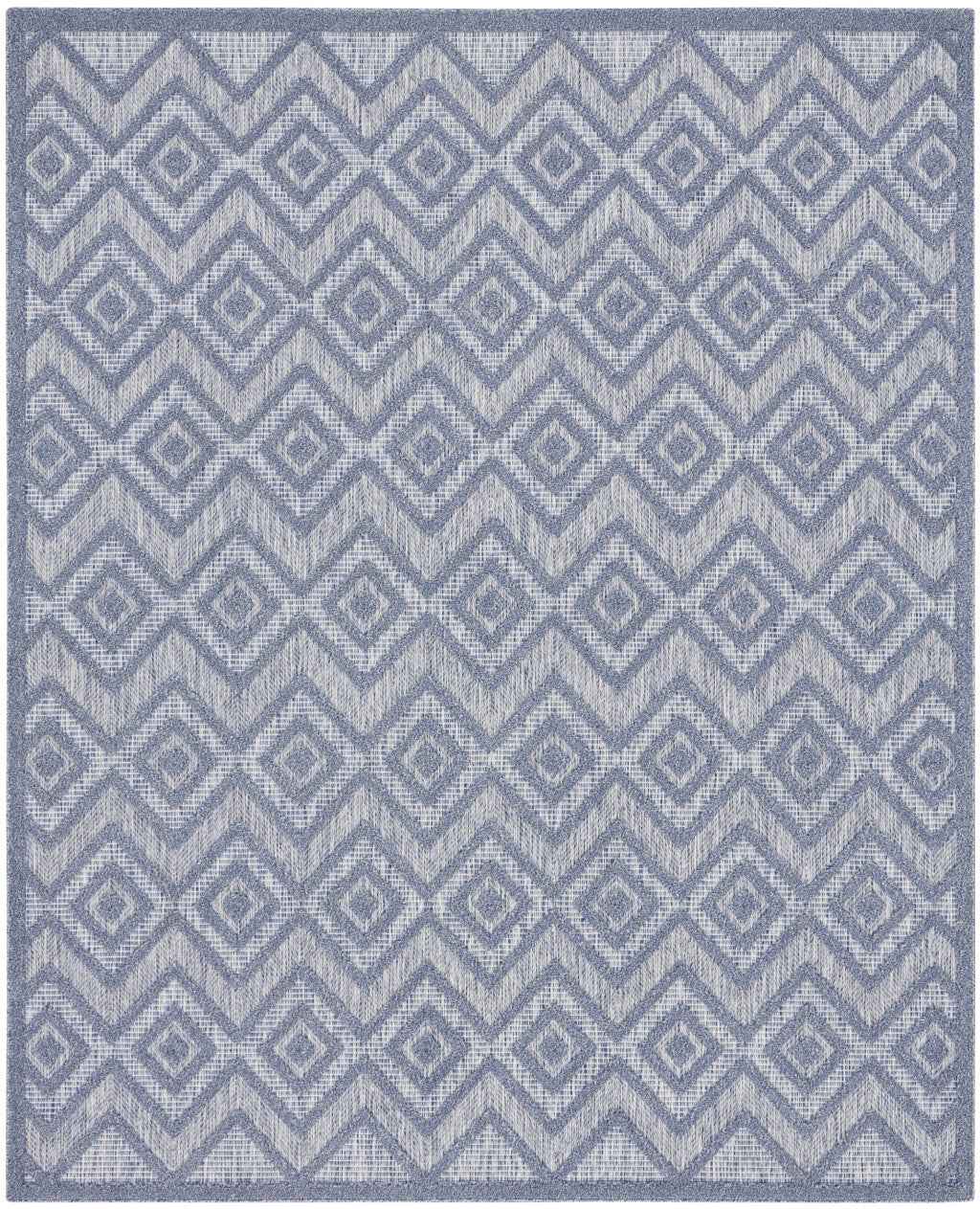 9' X 12' Denim Blue Indoor Outdoor Area Rug