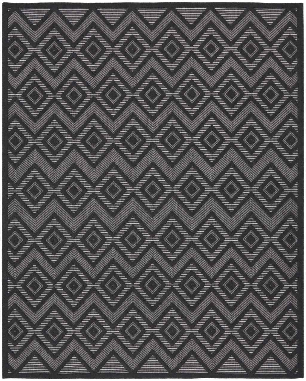 7' X 10' Black Indoor Outdoor Area Rug
