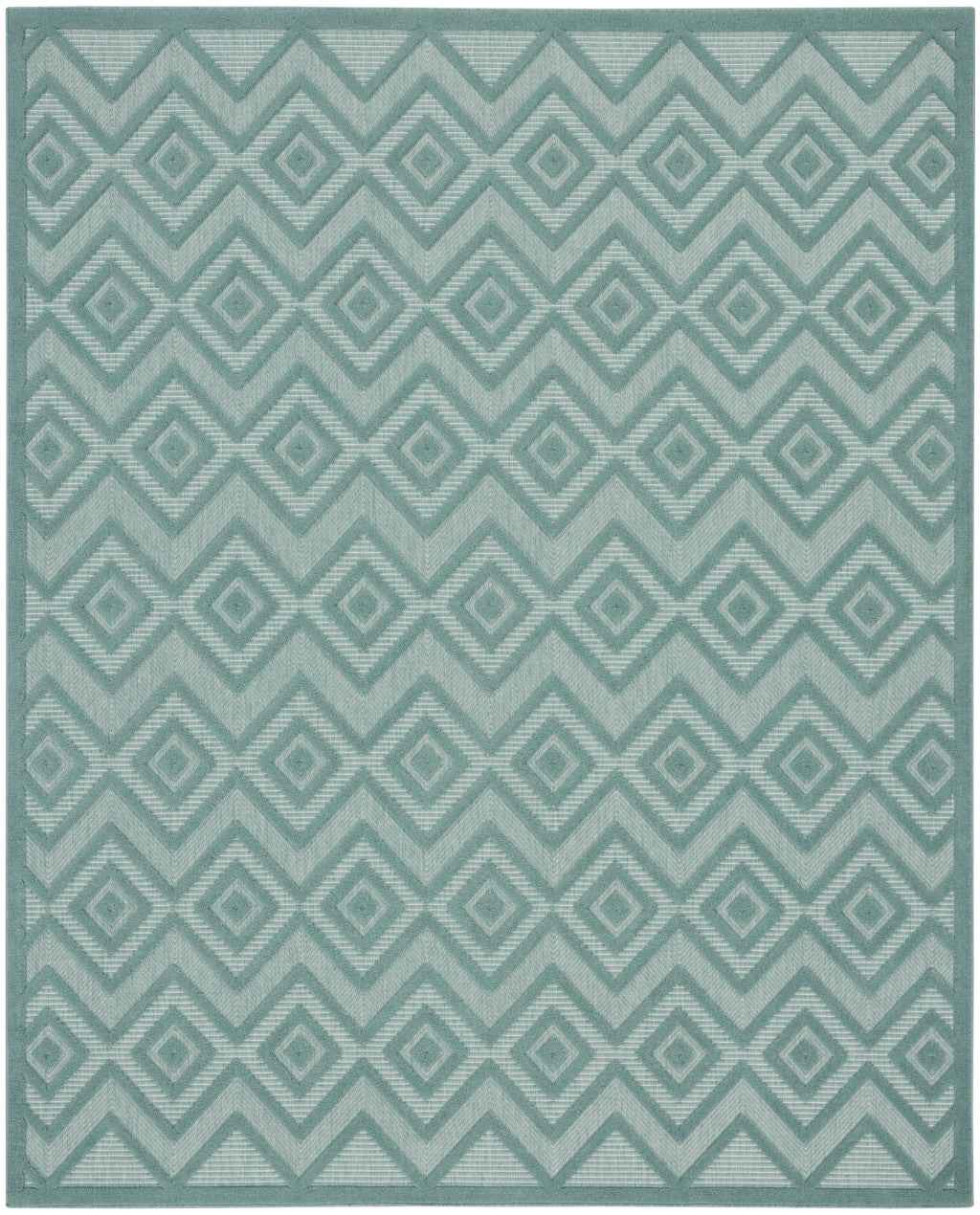 7' X 10' Aqua Indoor Outdoor Area Rug