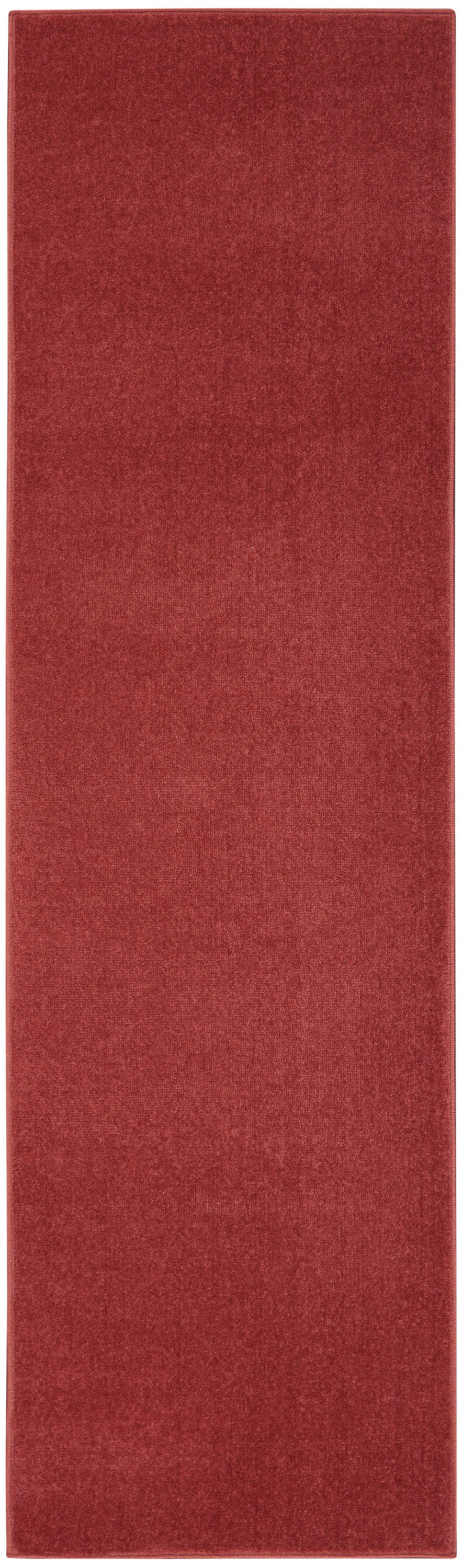2' X 8' Brick Red Non Skid Indoor Outdoor Runner Rug - Outdoor