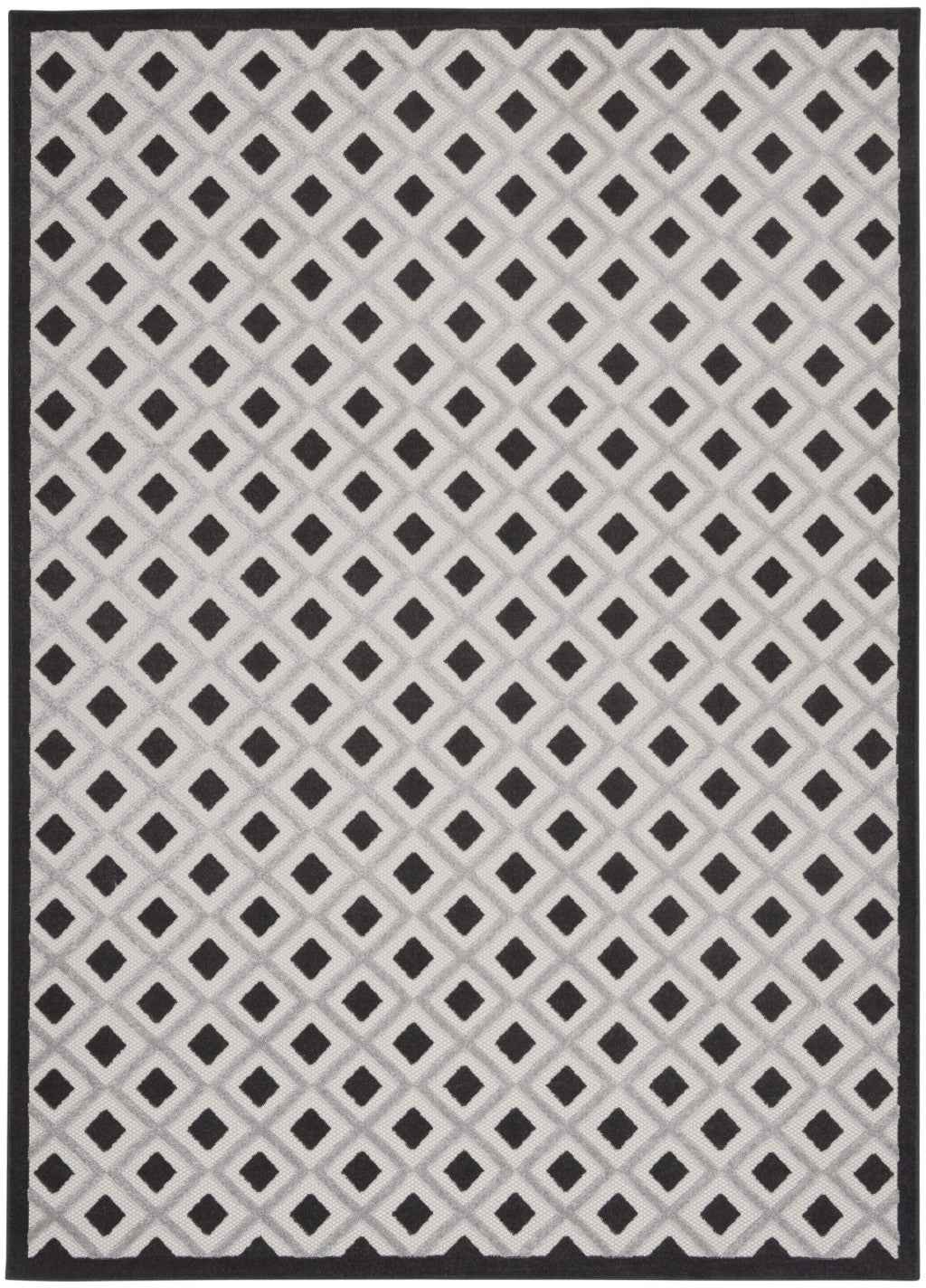 9' X 12' Black And White Indoor Outdoor Area Rug