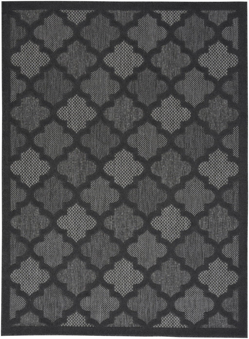 6' X 9' Charcoal and Gray Indoor Outdoor Area Rug - Outdoor