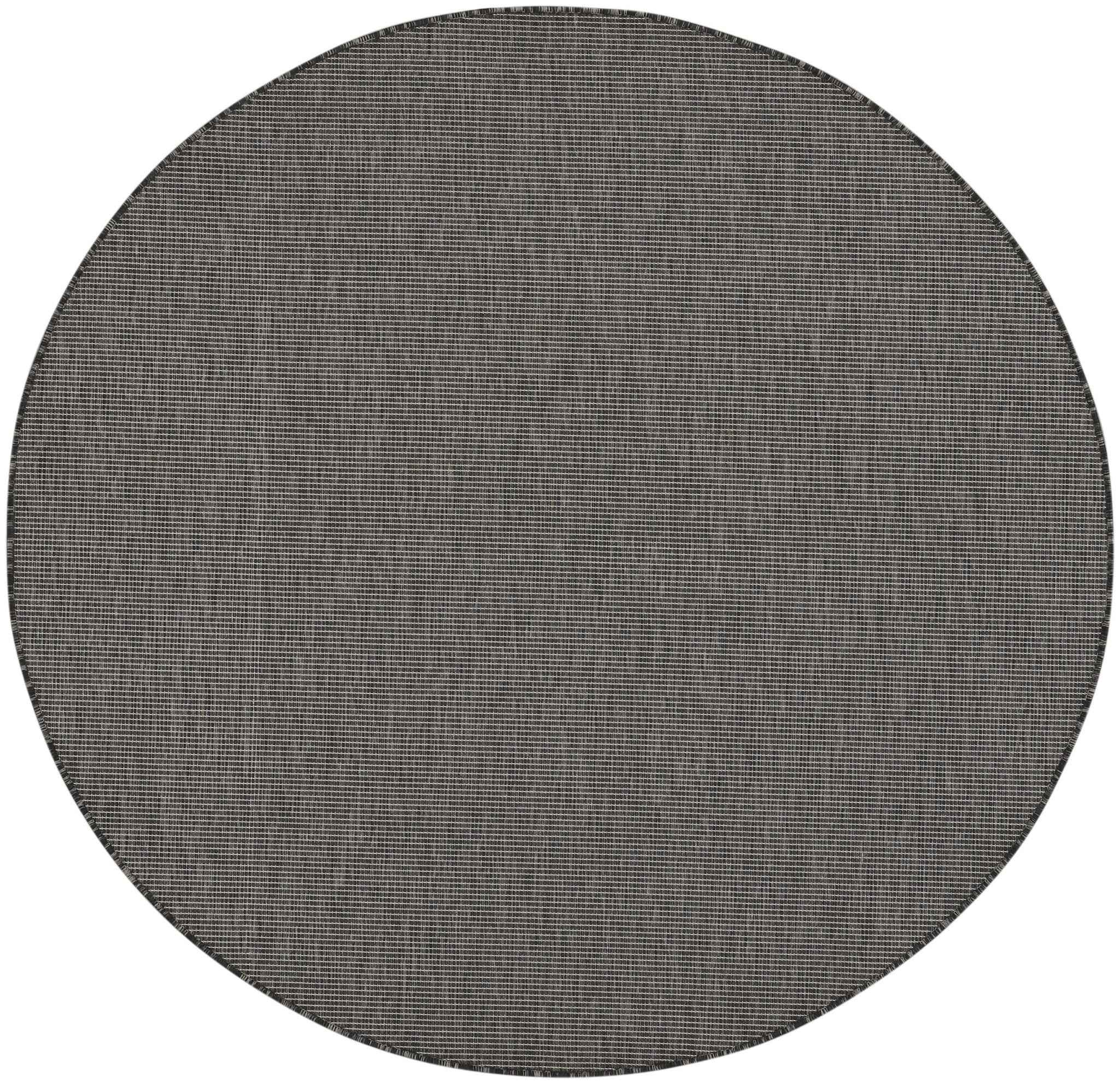 6' Charcoal Round Power Loom Area Rug