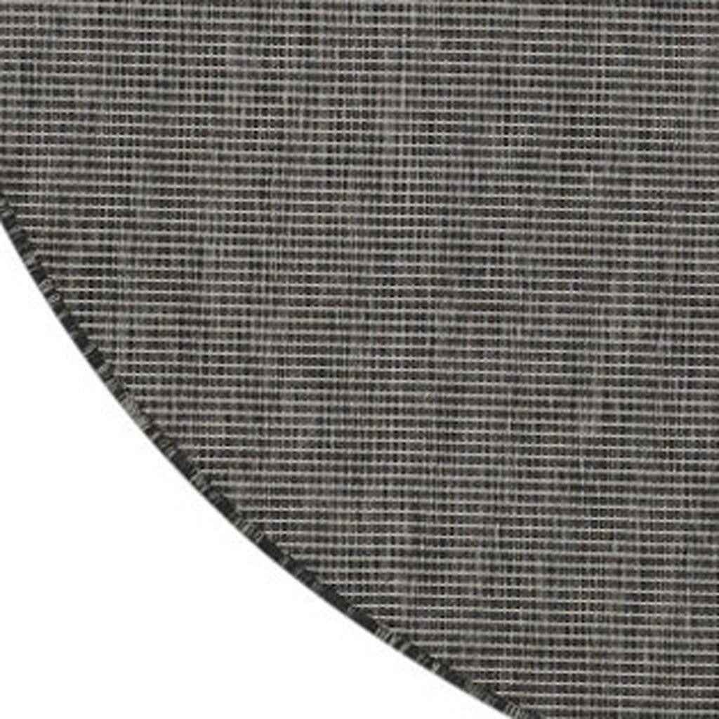 6' Charcoal Round Power Loom Area Rug