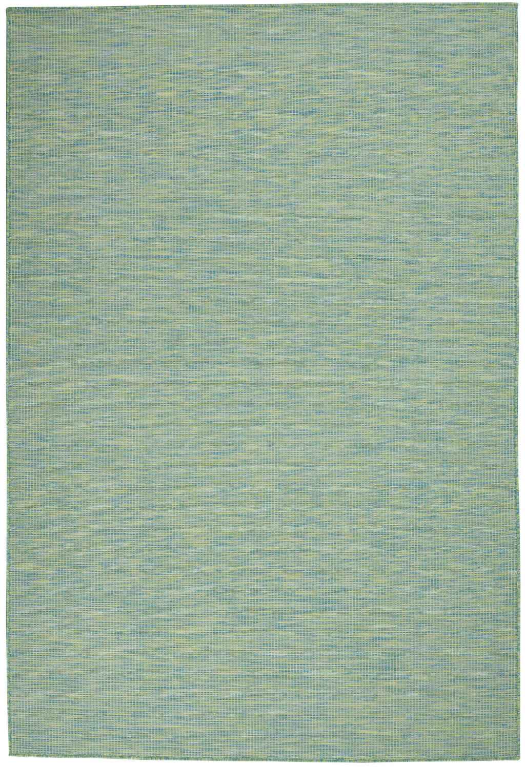 5' X 7' Blue and Green Indoor Outdoor Area Rug