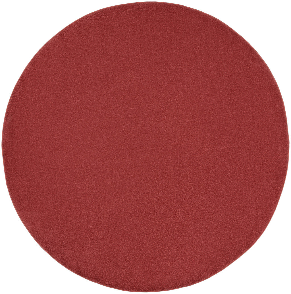 8' X 8' Brick Red Round Indoor Outdoor Area Rug - Outdoor