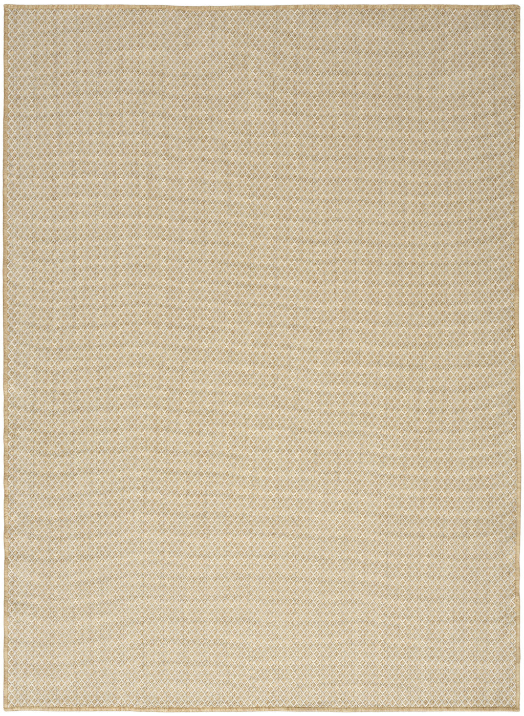 6' X 9' Natural And Ivory Geometric Indoor Outdoor Area Rug