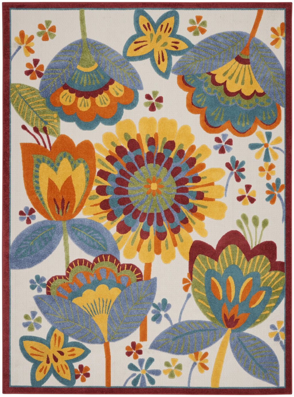 12' X 15' Blue And Yellow Indoor Outdoor Area Rug - Outdoor