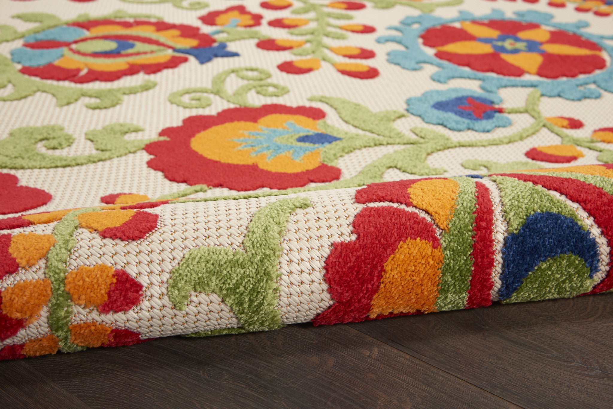 10' X 13' Blue And Beige Indoor Outdoor Area Rug - Outdoor