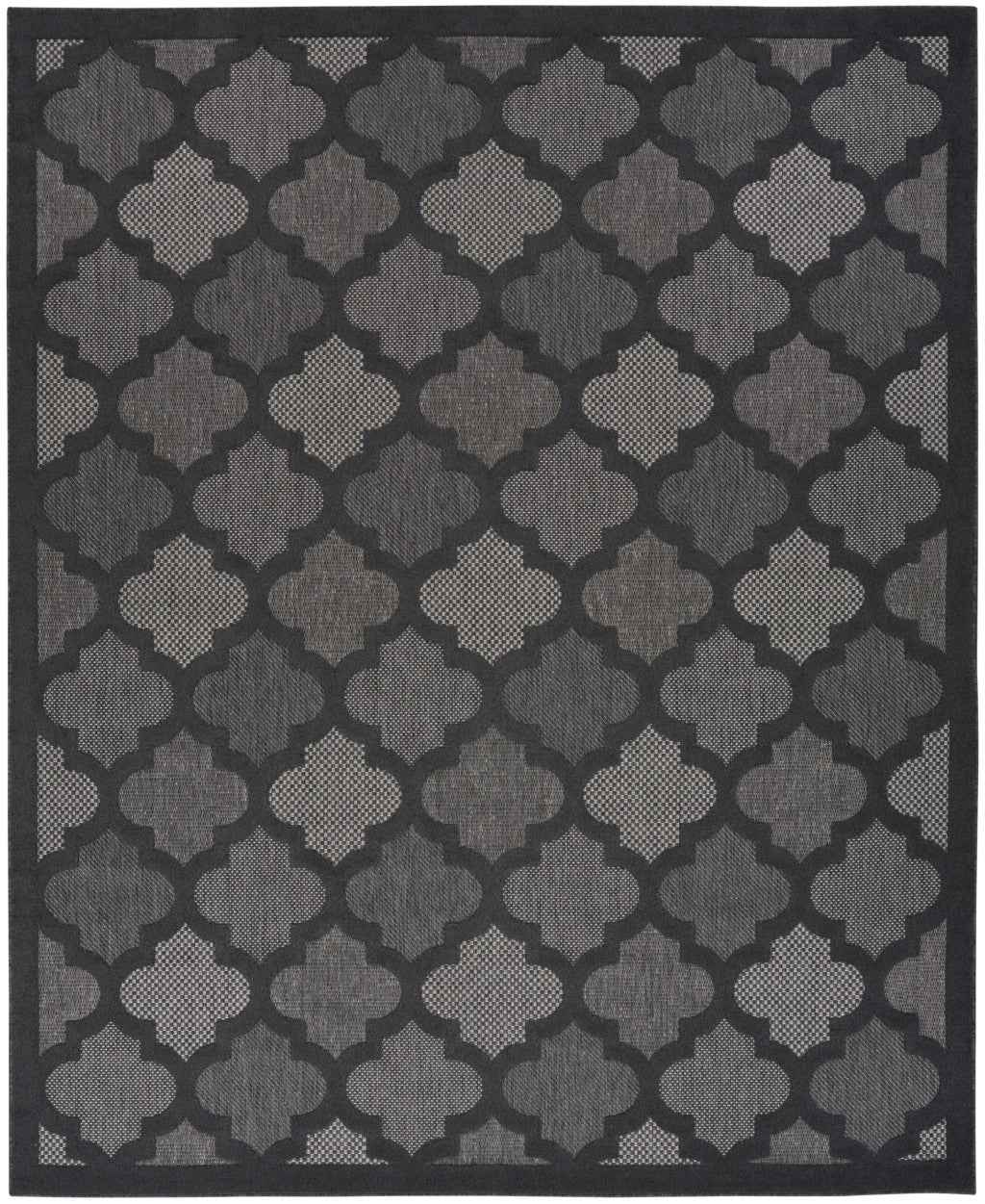 8' X 10' Black Indoor Outdoor Area Rug