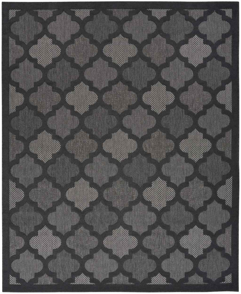 8' X 10' Black Indoor Outdoor Area Rug