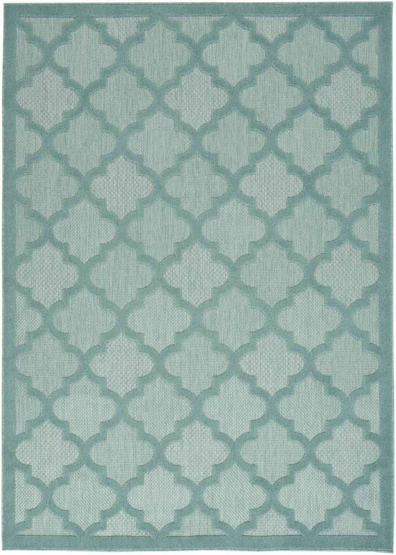 5' X 7' Aqua Indoor Outdoor Area Rug